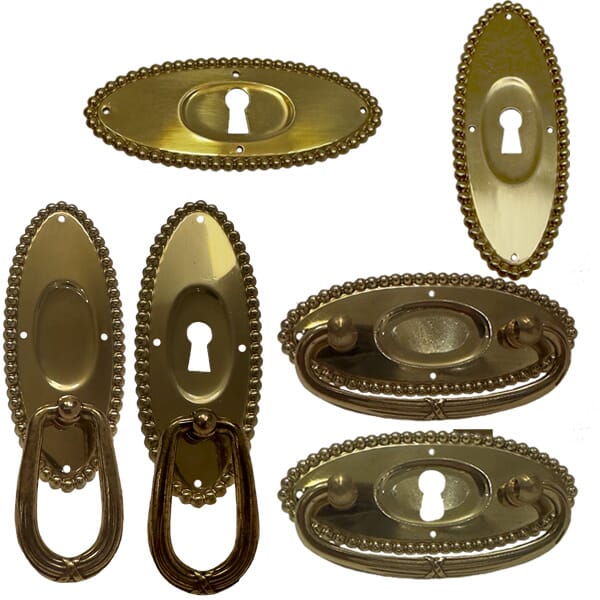 Griffschild oval Perlrand