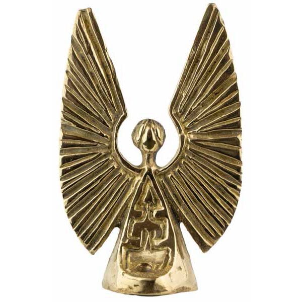 Messingfigur "Engel" hoch - sakrale Dekoration aus Messing Guss