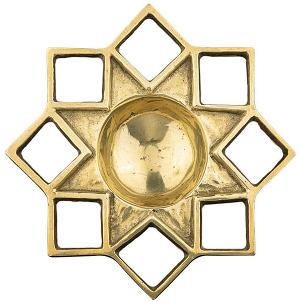 Sternteller für Kugelkerze Messing Guss