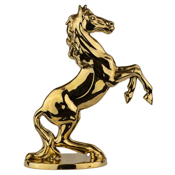 Pferdefigur auf Sockel Messing poliert