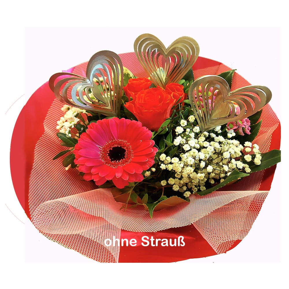 Blumenstecker in 3D Optik Motiv Herz