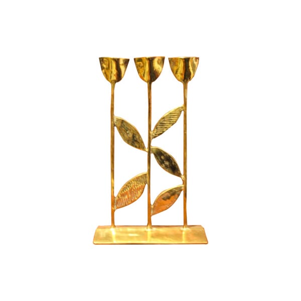 Kerzenständer 3-flammig Blumenmotiv