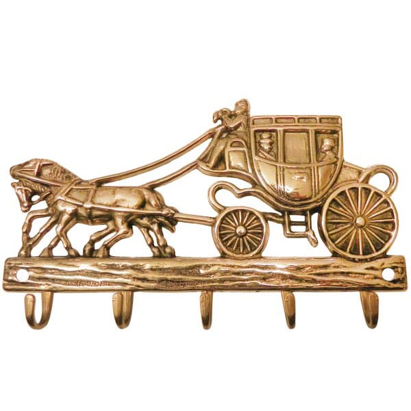 Schlüsselleiste "Pferdekutsche" Messing poliert