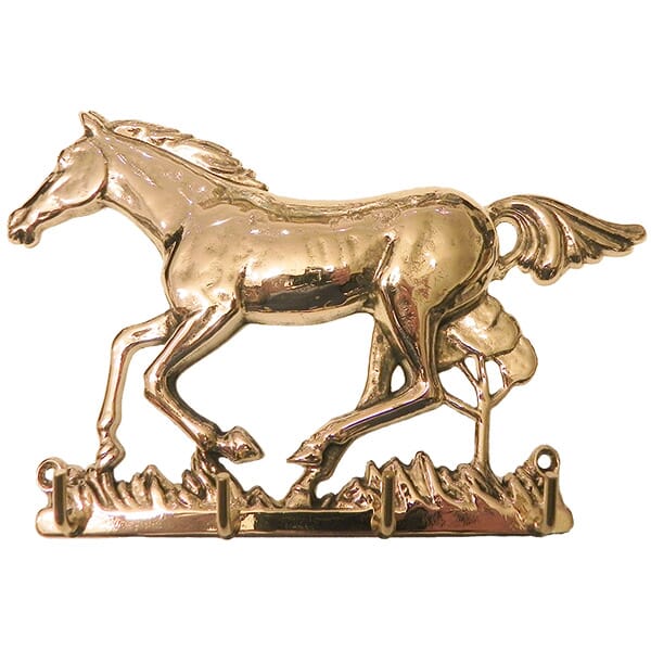Schlüsselleiste Motiv laufendes Pferd in Messing