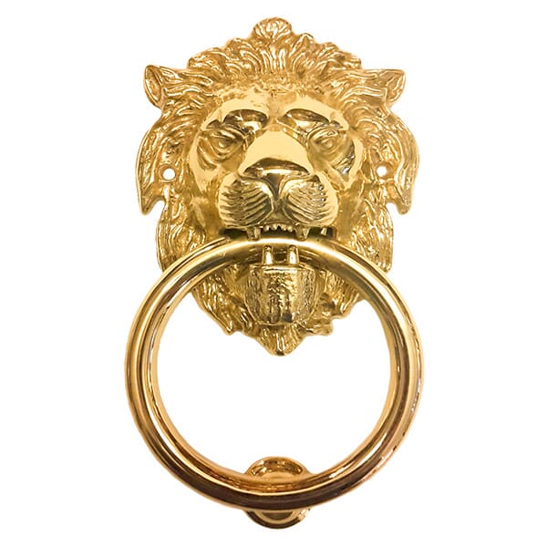 Türklopfer "Löwe groß" Messing poliert und lackiert